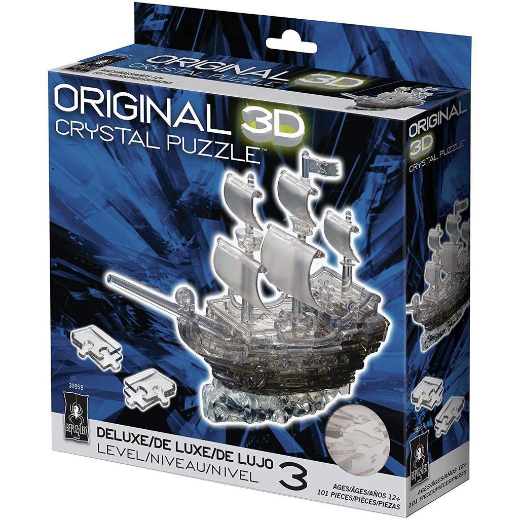 3D Crystal Puzzle - Black Pirate Ship-University Games-The Red Balloon Toy Store