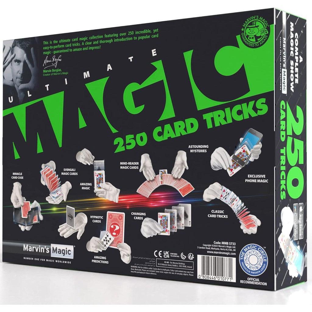 Introducing the "Marvin's Magic" Magic Card Set, featuring 250 mesmerizing card tricks with enchanting hand illustrations, special cards, and awe-inspiring tricks. Perfect for magic kits enthusiasts eager to master the art of illusion. Unleash your inner magician today!