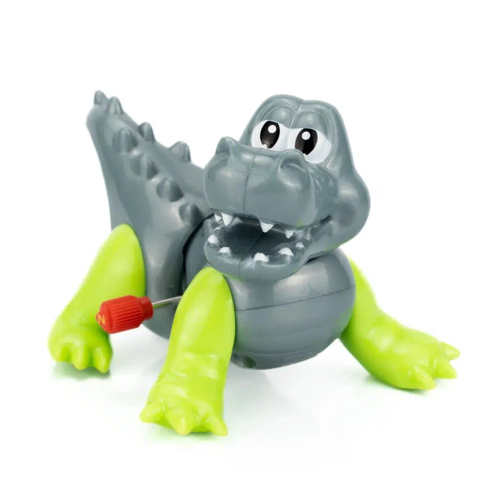 Meet Archie, the delightful Z WindUps creation. This gray and green wind-up walking alligator comes to life with a twist of its vibrant red key, ready to charm and entertain.