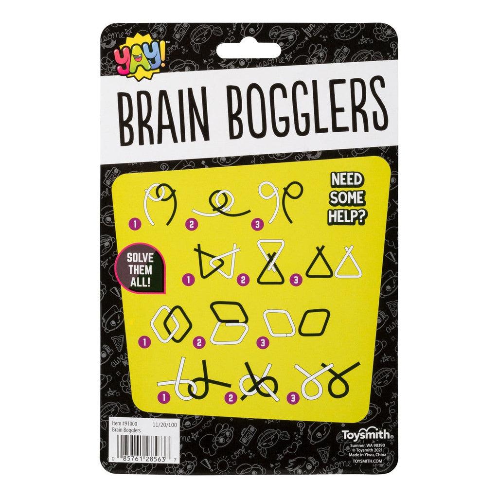 The "Brain Bogglers" puzzle set is the perfect stocking stuffer, featuring an intriguing display of metal wire puzzles designed to captivate and delight. Ideal for an impulse buy, this collection promises endless fun and challenge for puzzle enthusiasts of all ages.