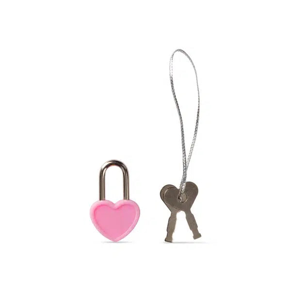 heart-shaped lock with matching keys