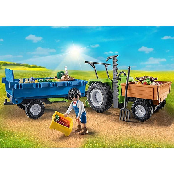 PLAYMOBIL Country Tractor with Shovel and Trailer REF 6130s 4 Years