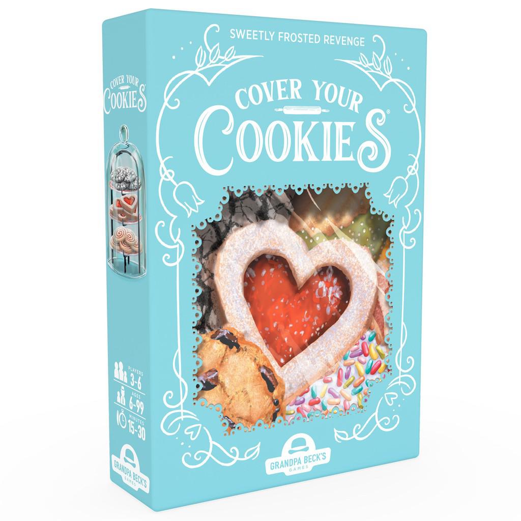 a box with a picture of a cookie display case in the center. the tagline "sweetly frosted revenge" is written above the title.