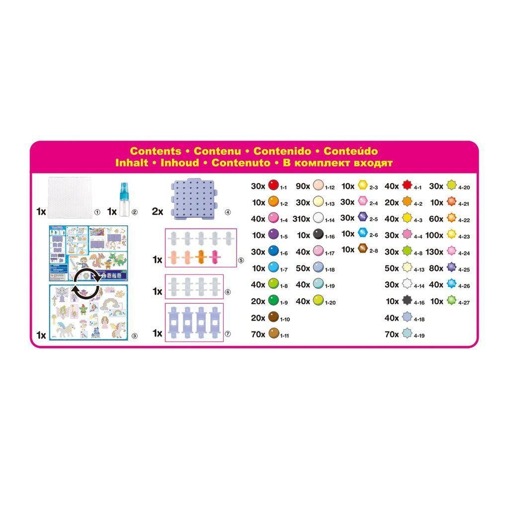 The picture displays the contents of the beads listed by the total number.