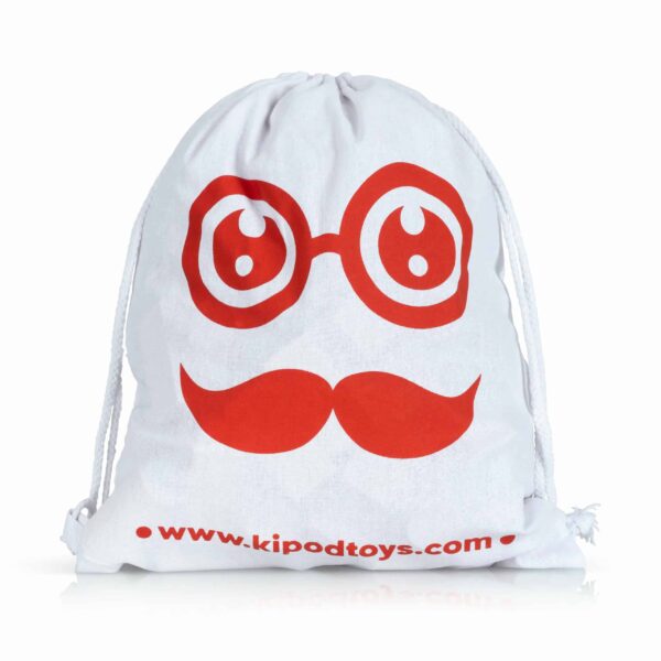 carrying bag with an image of a mustached face