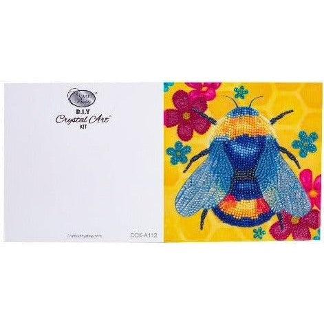 The front of the card is a bee and the back has the company logo 