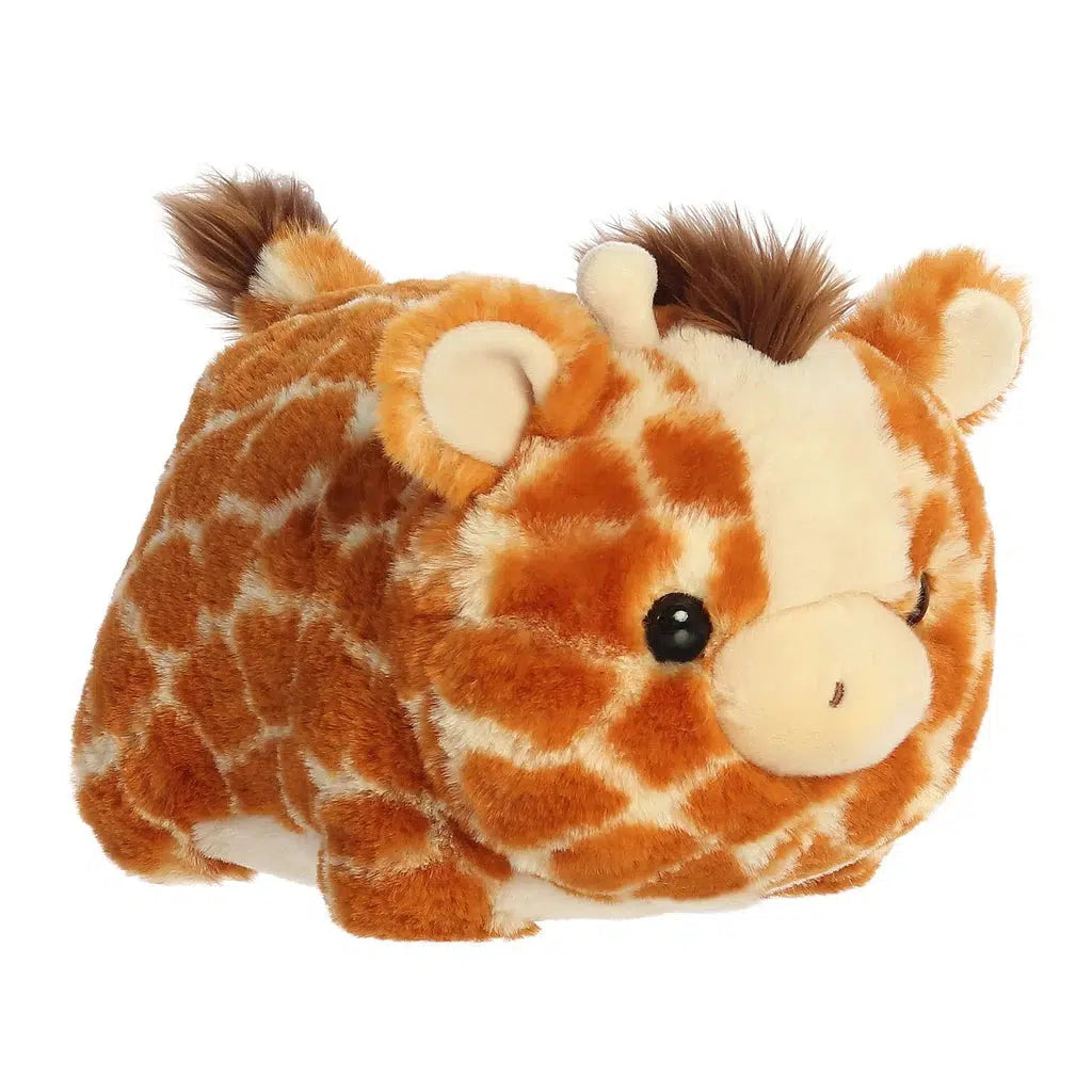 Introducing the adorable Spudsters plush toy—a cuddle-filled chubby giraffe featuring an orange and white pattern, small ears, and a fluffy mane.