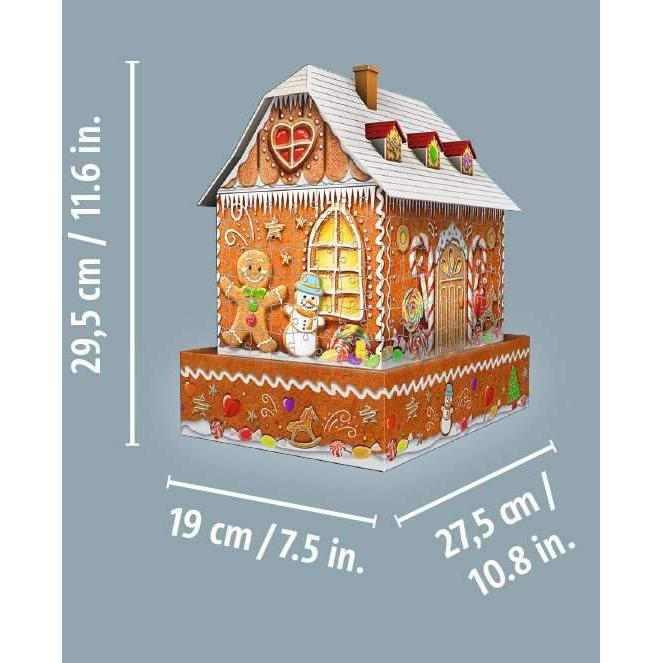 Gingerbread House Night 3D (216pc)-Ravensburger-The Red Balloon Toy Store