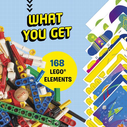 Comes with 168 lego elements, the page shows various lego pieces