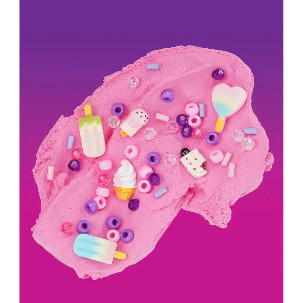 blob of pink slime with ice cream charms mixed in