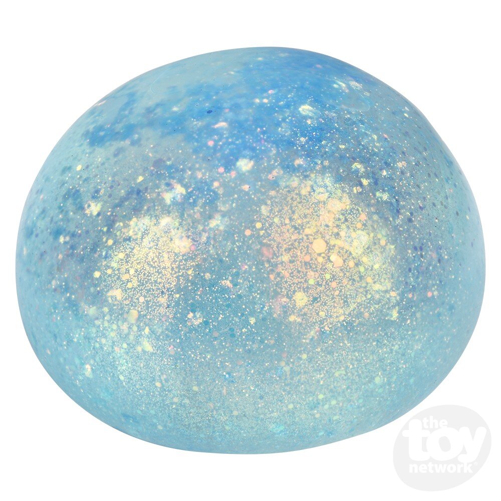 Closeup of blue jumbo glitter sugar ball