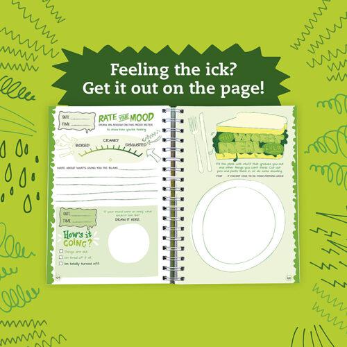 Green page letting you fill out how you feel "ick"