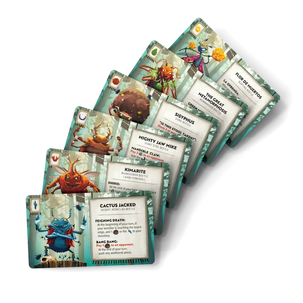 Cards featuring the different kinds of bug characters