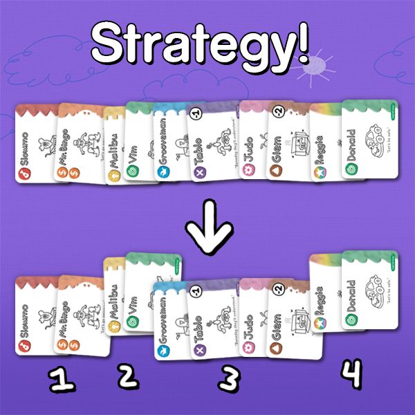 showing strategy with cards