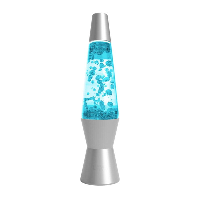 blue and silver lava lamp