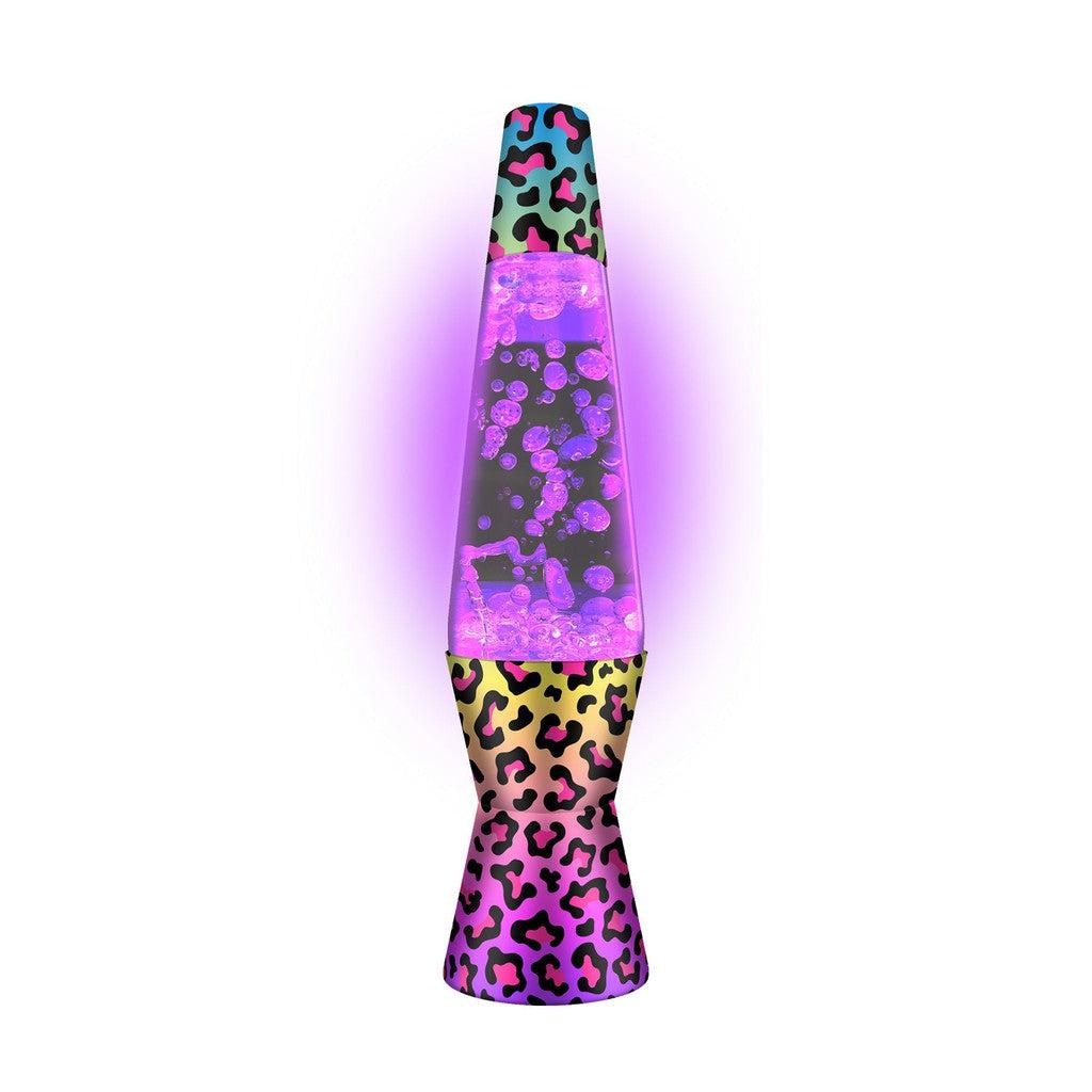 purple and leopard print lava lamp