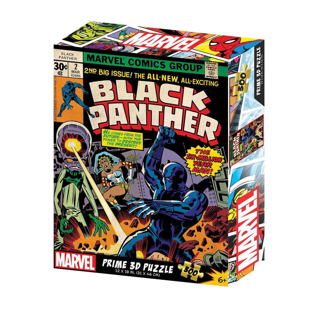 This vibrant 3D puzzle box showcases a dynamic Black Panther comic book cover from Marvel Comics, brimming with action and excitement. With its colorful, comic-style graphics and 500 pieces, this masterpiece can be a standout feature in any collection