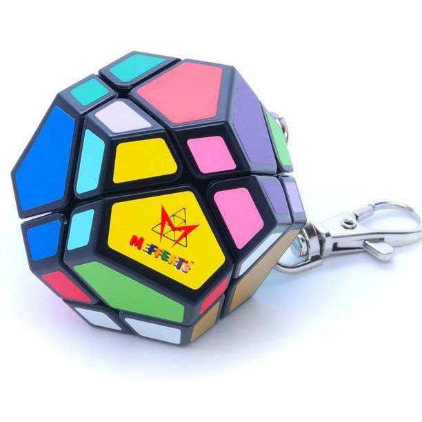 This vibrant Megaminx puzzle keychain, reminiscent of a Mini Skewb, boasts various colored faces and a sturdy metal clip. Perfect for puzzle enthusiasts, it's available at Puzzle Warehouse and is a brilliant addition to any Project Genius collection.