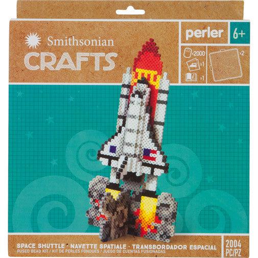 We have lift-off! This 3-dimensional space shuttle from Perler and Smithsonian Crafts will provide hours of fuse bead fun. Kit includes 2000 beads, 2 pegboards, pattern sheet with instructions, and ironing paper. 