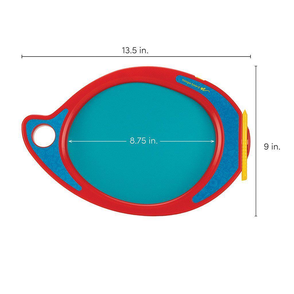 there is 8.47 inches of traceable fun on the 13.5 in long boogie board