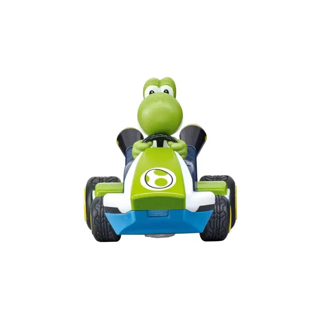 Front of Yoshi in race car