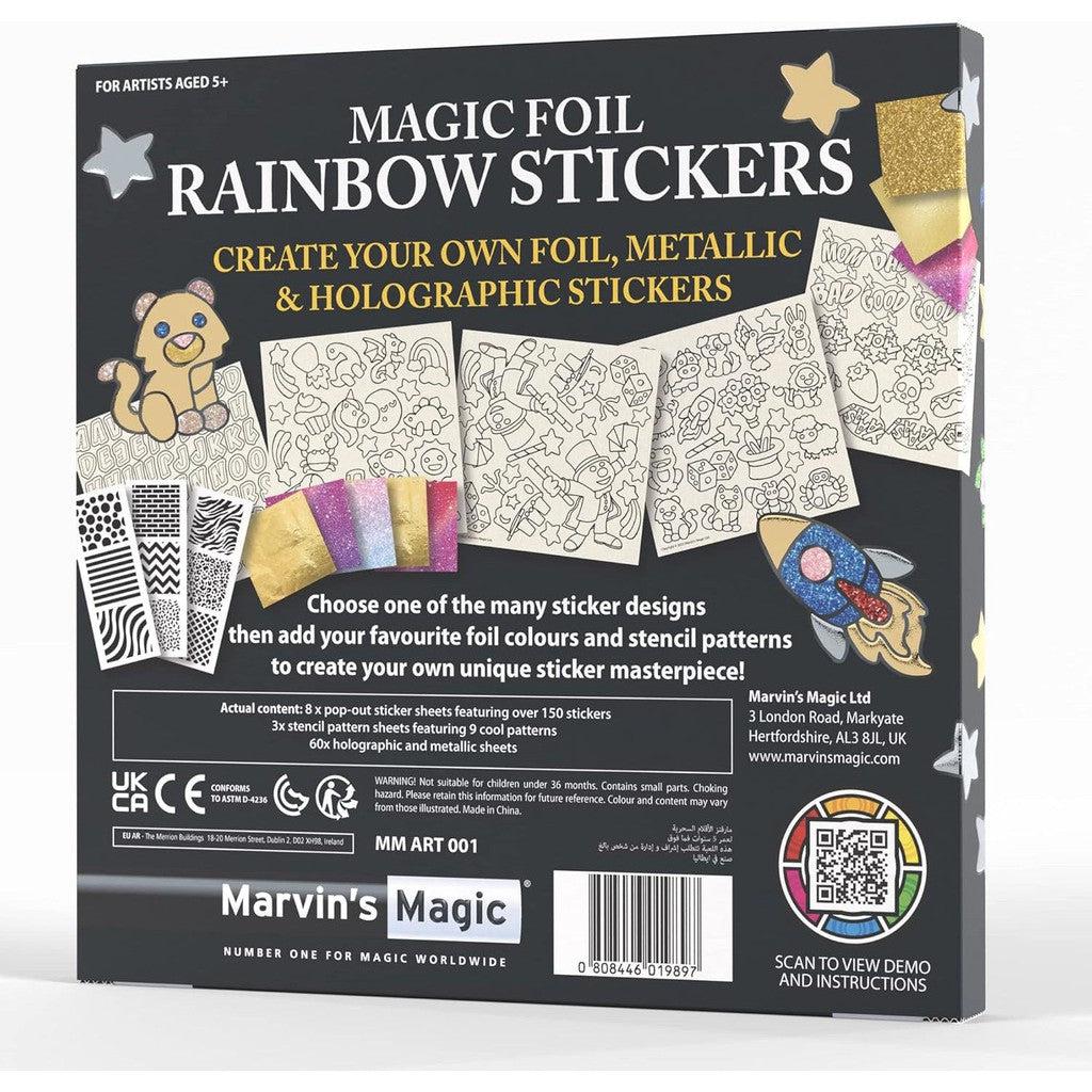 Back of Rainbow STickers book showing papers and supplies