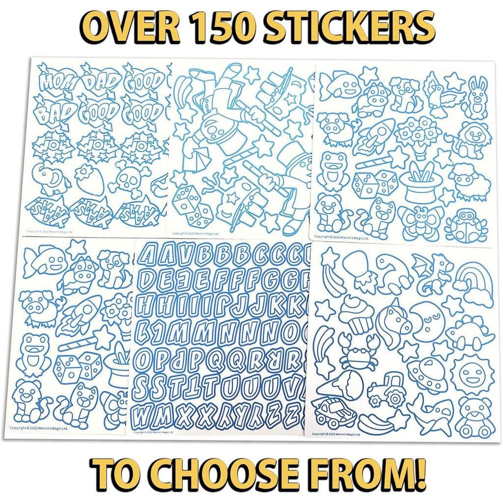 over 150 stickers to make. Shows many templates