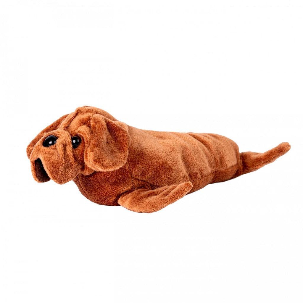 brown plush of seal with dog face