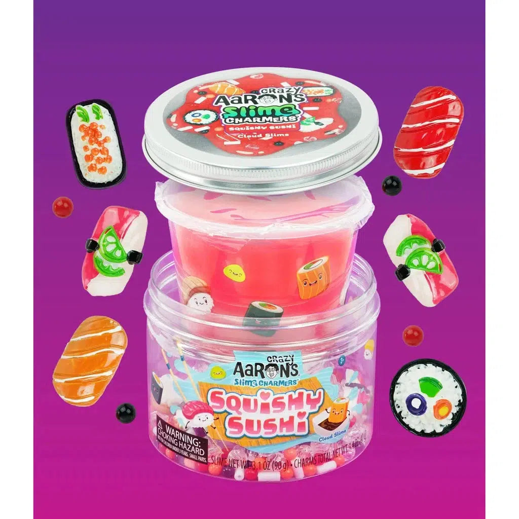 tub of slime surrounded by sushi-themed charms