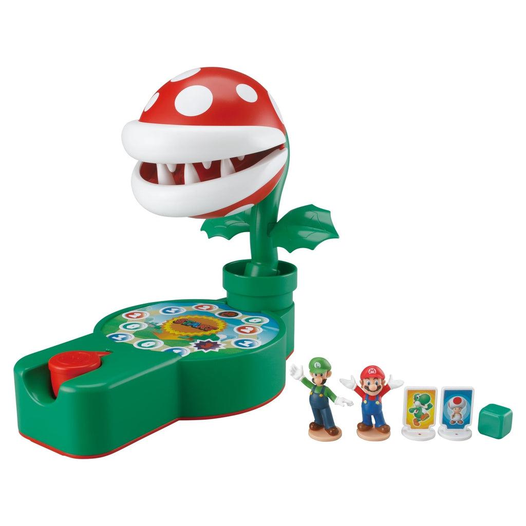 Image of Super mario and luigi figures next to the piharana plant escapde game.