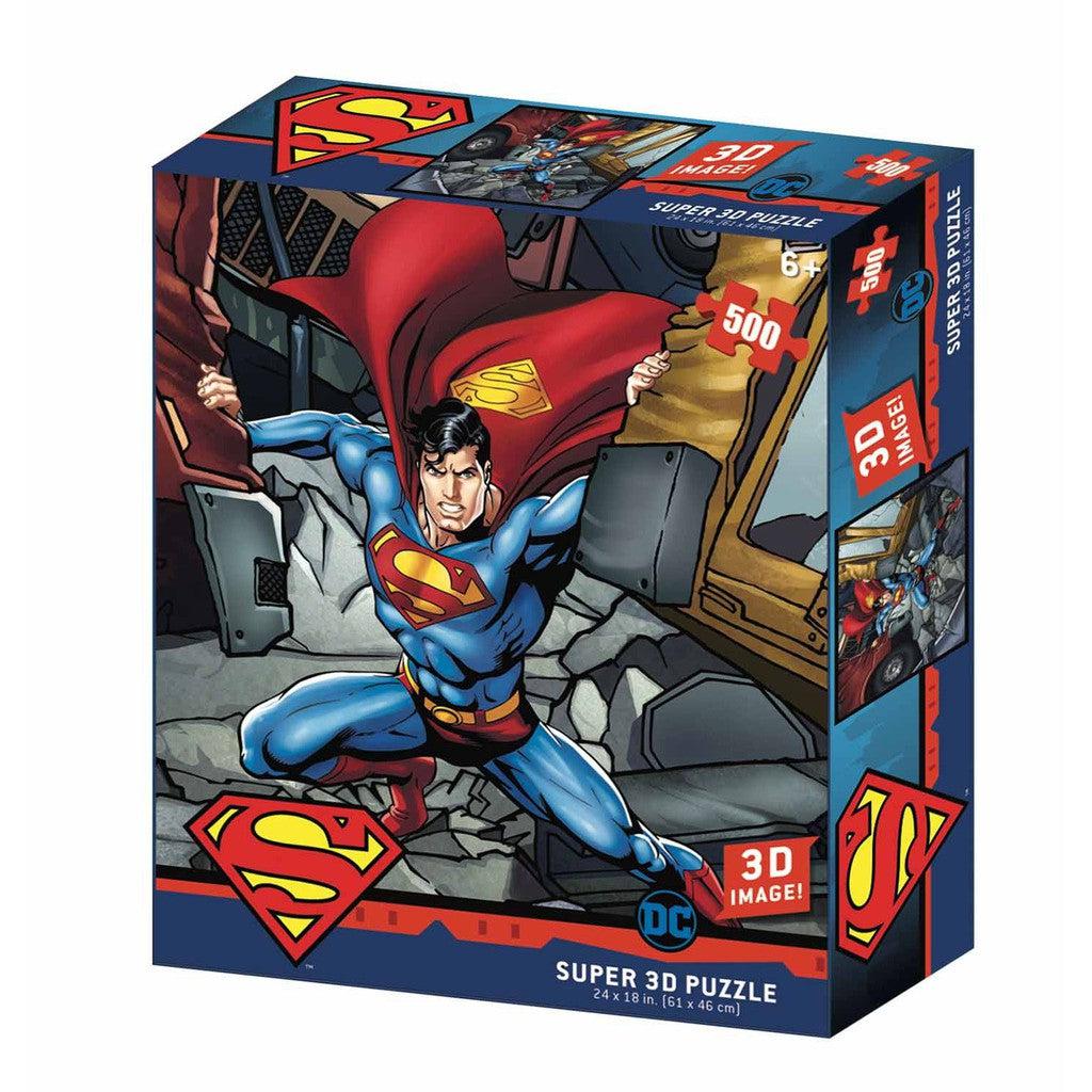 Unleash the power of Superman with this DC Comics-themed 3D puzzle box. With 500 pieces, it showcases an image of Superman in a dynamic pose, highlighting his iconic strength. Perfect for fans eager to piece together their hero in action!