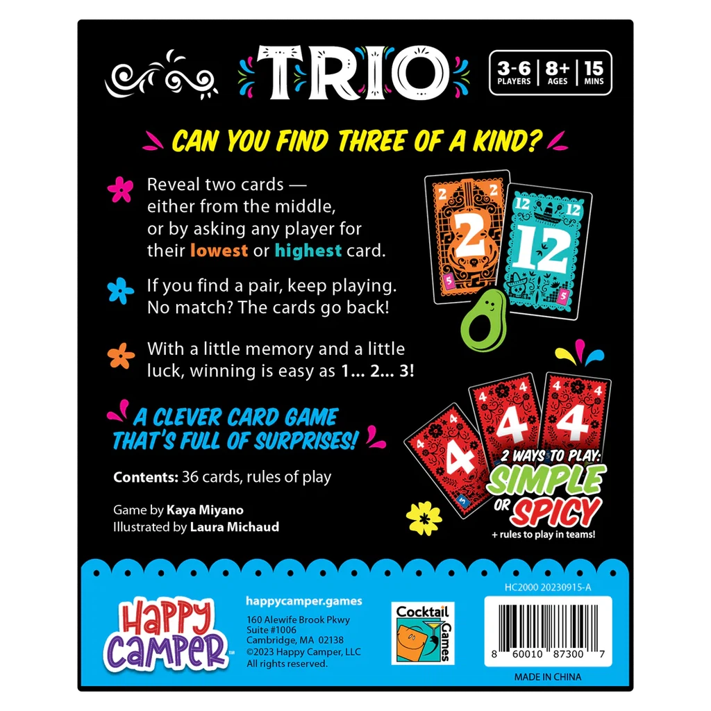 Back of TRIO box