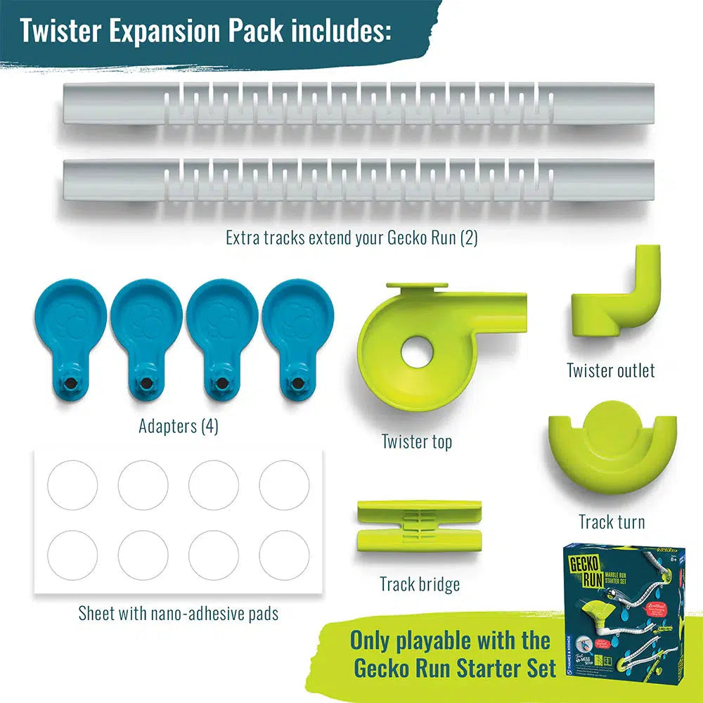 Parts included with the Gecko Run Twist expansion