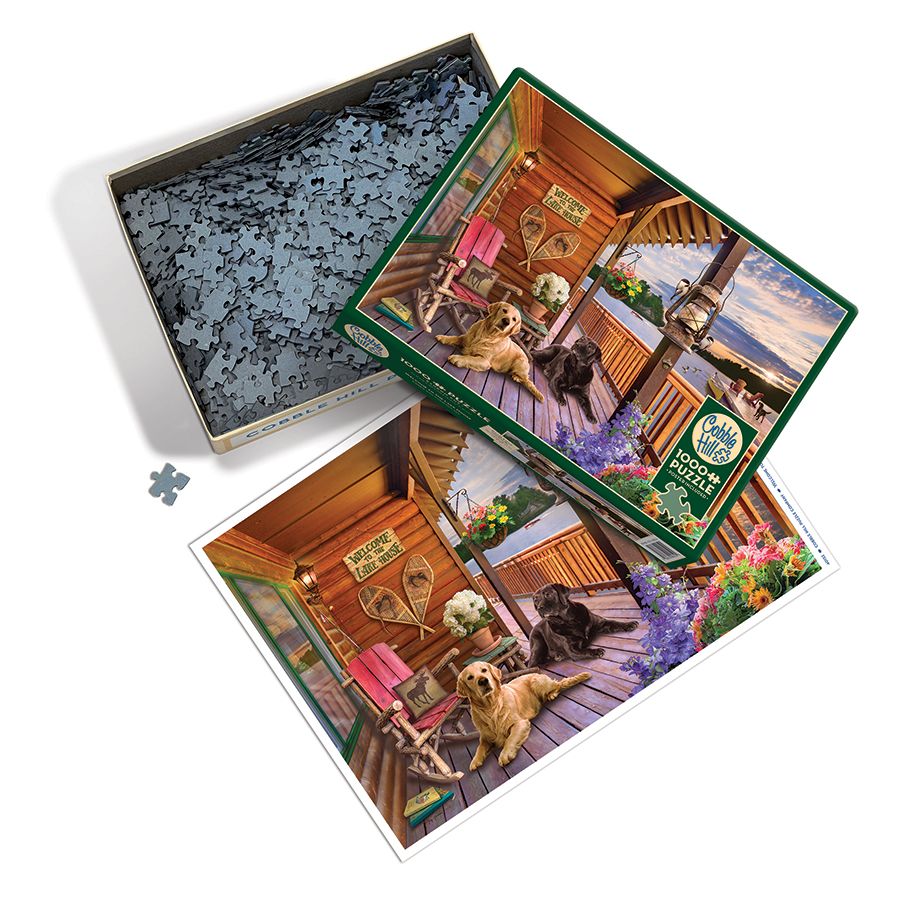 open puzzle box with included poster