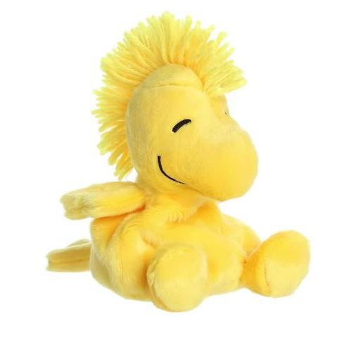 Woodstock Palm Pals plush with a yellow, round version of Woodstock, Snoopy's best friend, from Peanuts