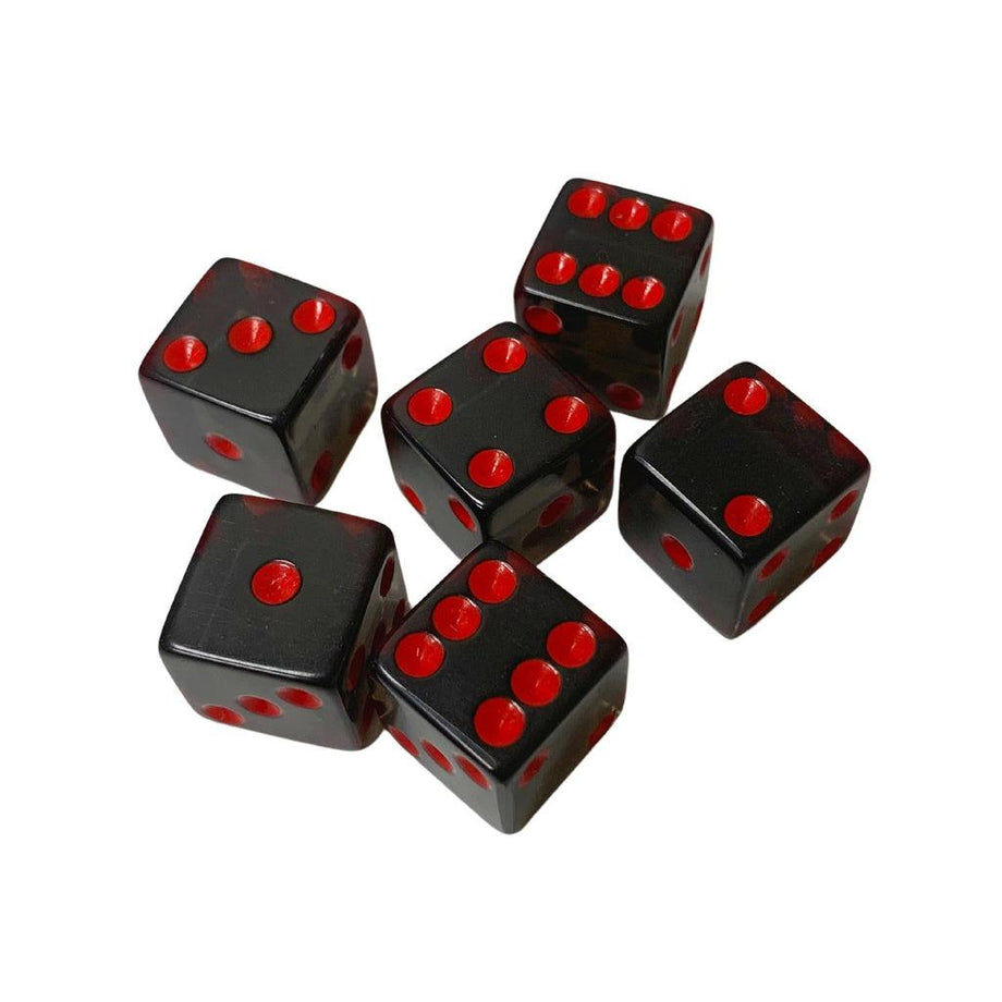 WKP01957E6 Red Blank Dice Cubes D6 16mm (5/8in) Set of 6