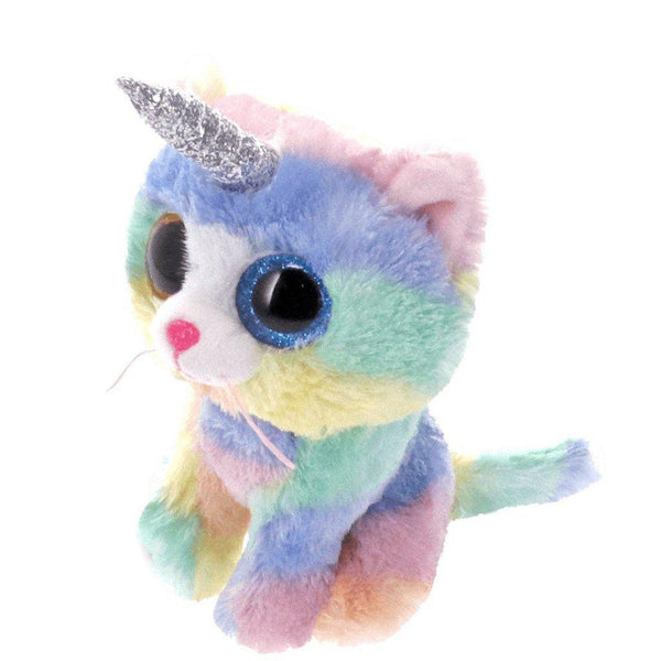 Ty Beanie Boos® Regular Recognizable Character Plush Animal Stuffed Toy,  Heather the Rainbow Uni-Cat with Horn, Ages 3+