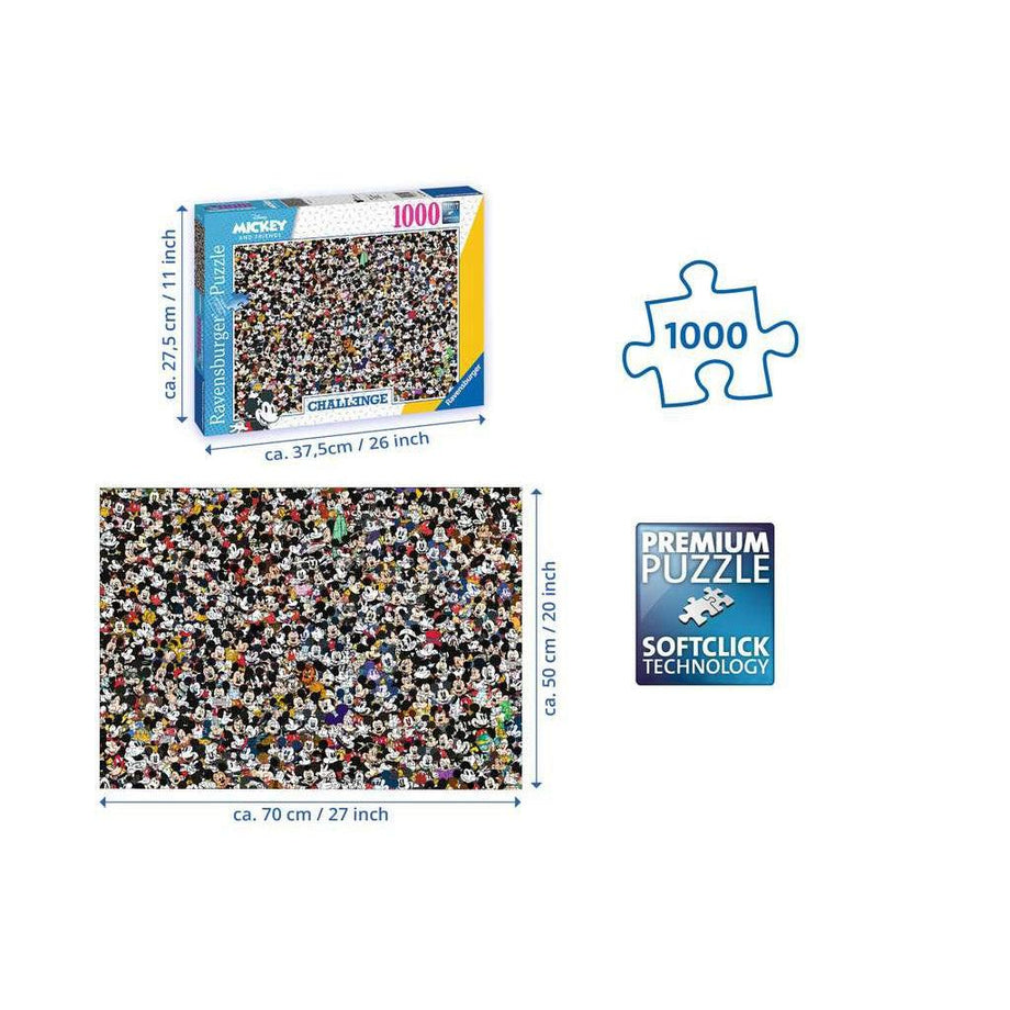Puzzle 1000 p - Mickey Mouse (Challenge Puzzle), Puzzle adulte, Puzzle, Produits