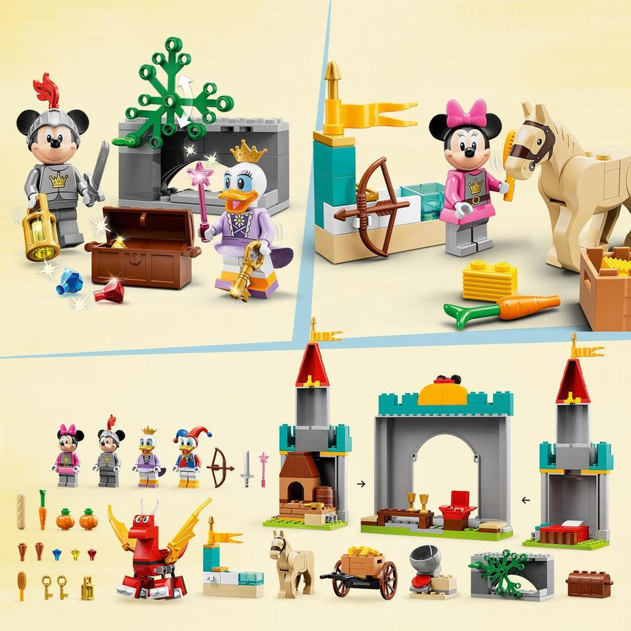 LEGO Disney Mickey and Friends Castle Defenders 10780 Buildable Toy with  Minnie, Daisy and Donald Duck Plus Dragon & Horse Toys for Kids 4 Plus  Years