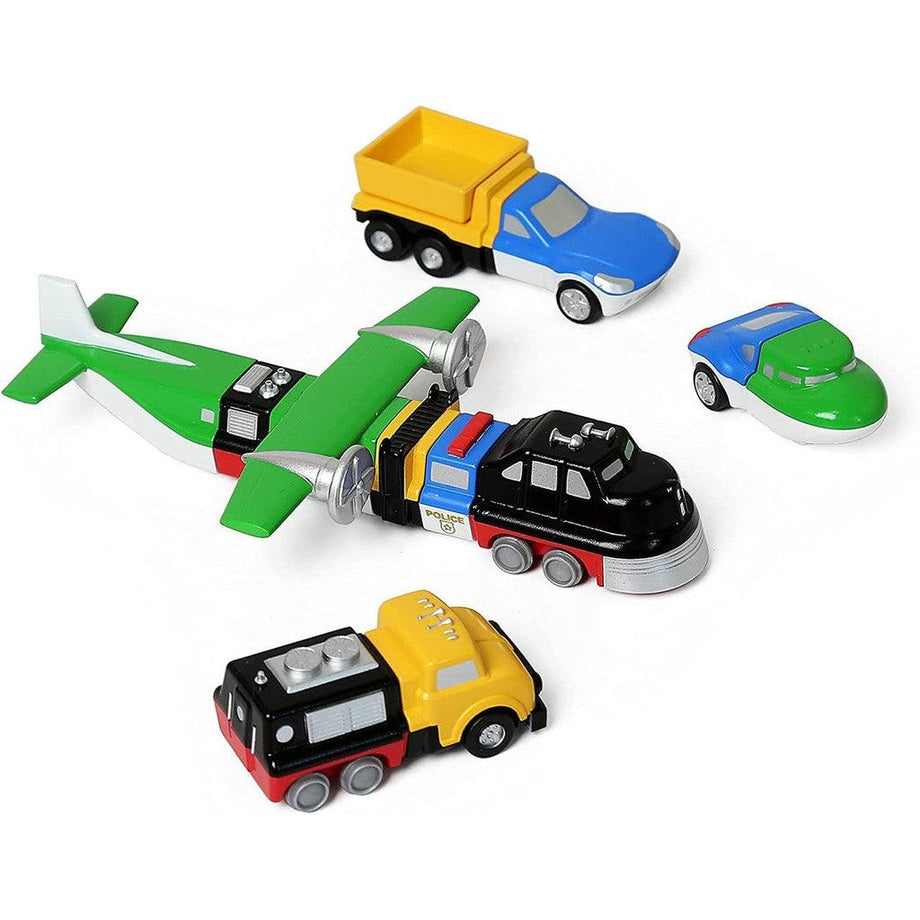 POPULAR PLAYTHINGS Mix or Match Vehicles, Magnetic Toy Play Set, Police