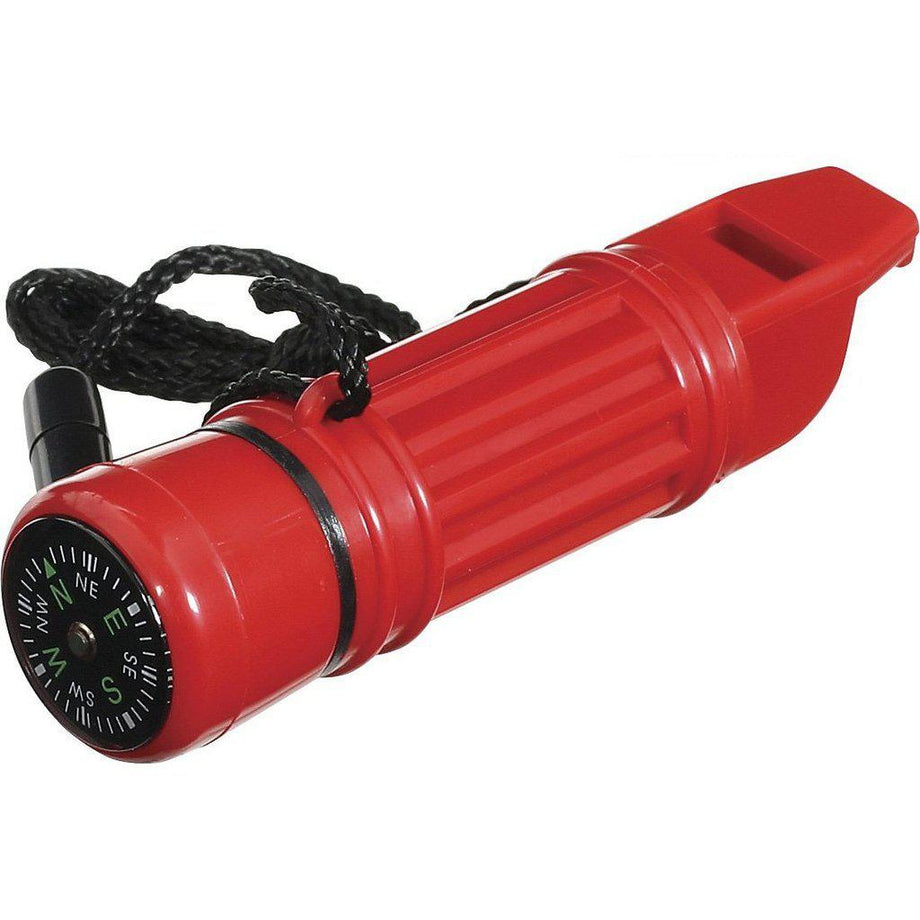 Green - 7-In-1 Survival Whistle with LED Flashlight and Compass